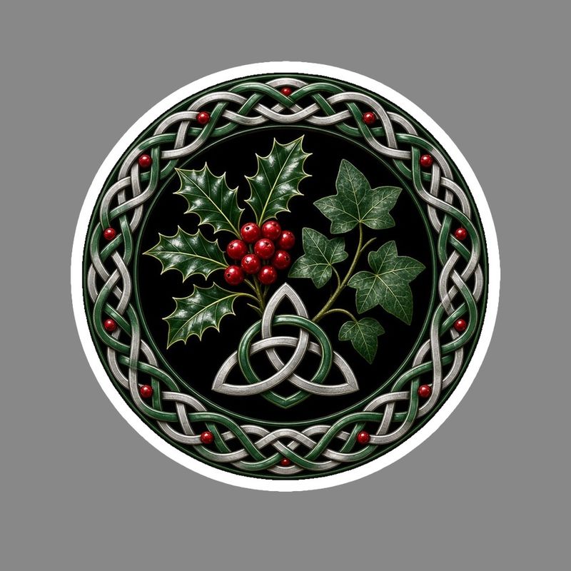 Holly Sprig Celtic knotwork design by The Freckled Monkey