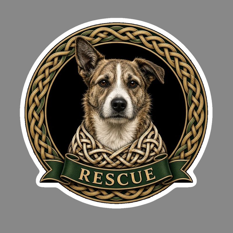 Rescue Dog Celtic knotwork design by The Freckled Monkey