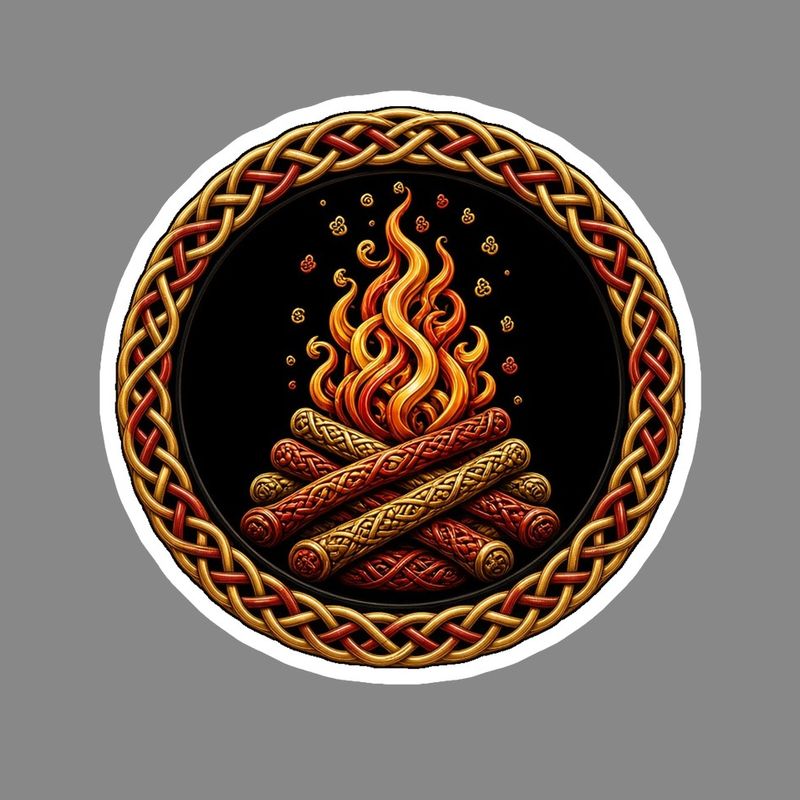 Samhain Bonfire Celtic knotwork design by The Freckled Monkey