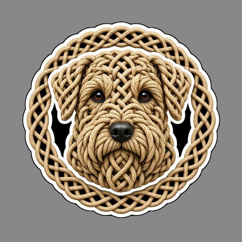 Soft Coated Wheaten Celtic knotwork design by The Freckled Monkey