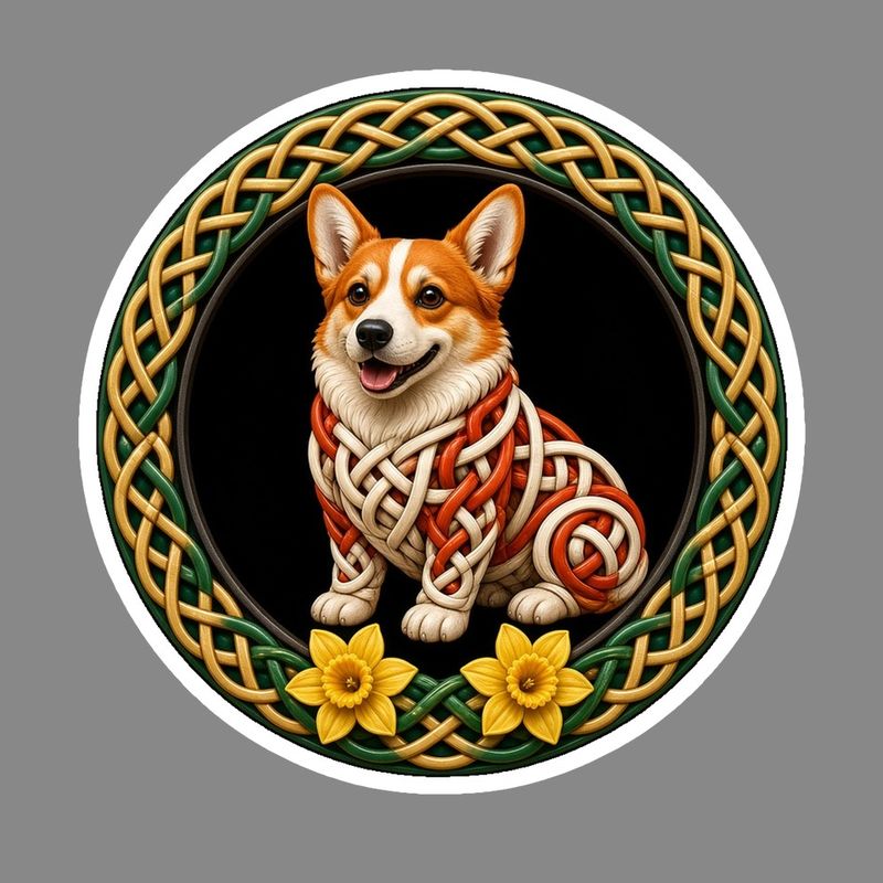 Welsh Corgi Celtic knotwork design by The Freckled Monkey