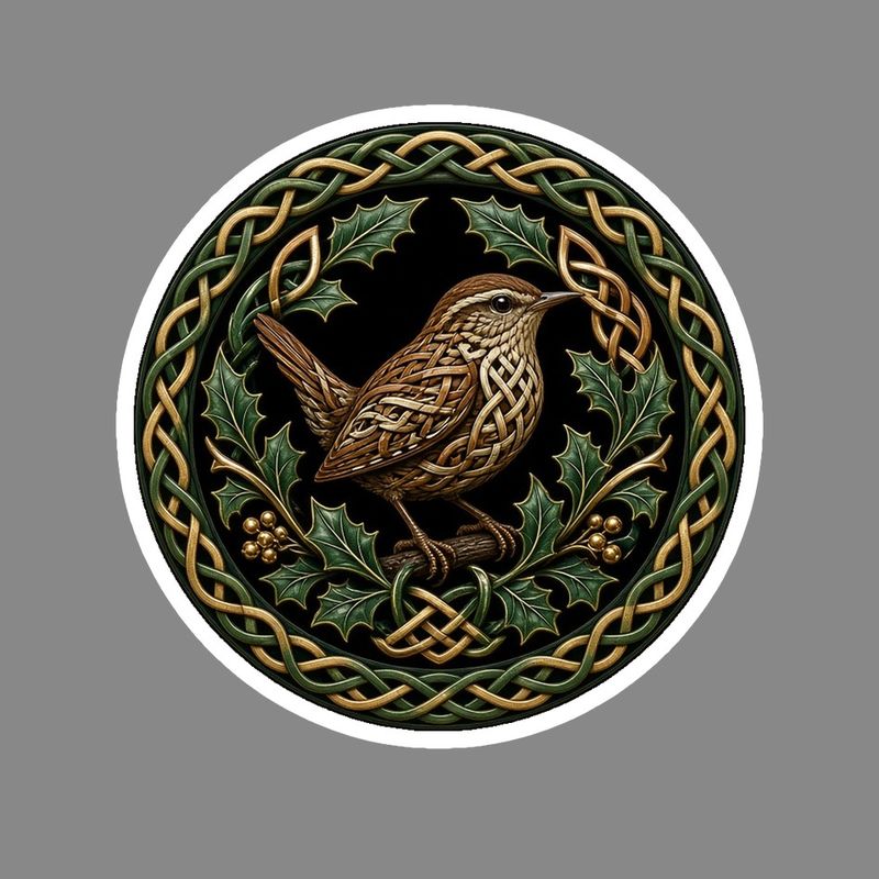 Wren Day Celtic knotwork design by The Freckled Monkey